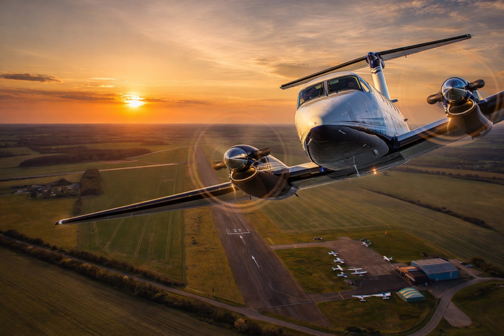 Aircraft departing from Peterborough Business Airport